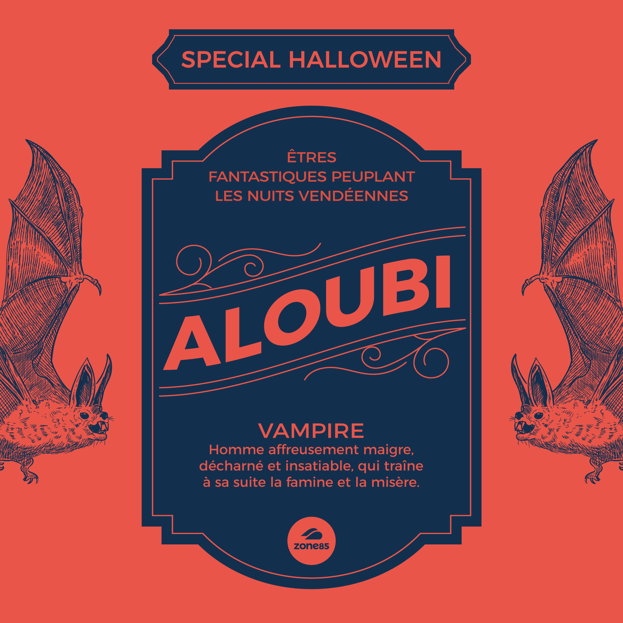 Vampire sur fond Halloween rouge