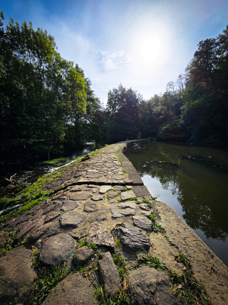 Chemin de pierre au bord de l'Yon